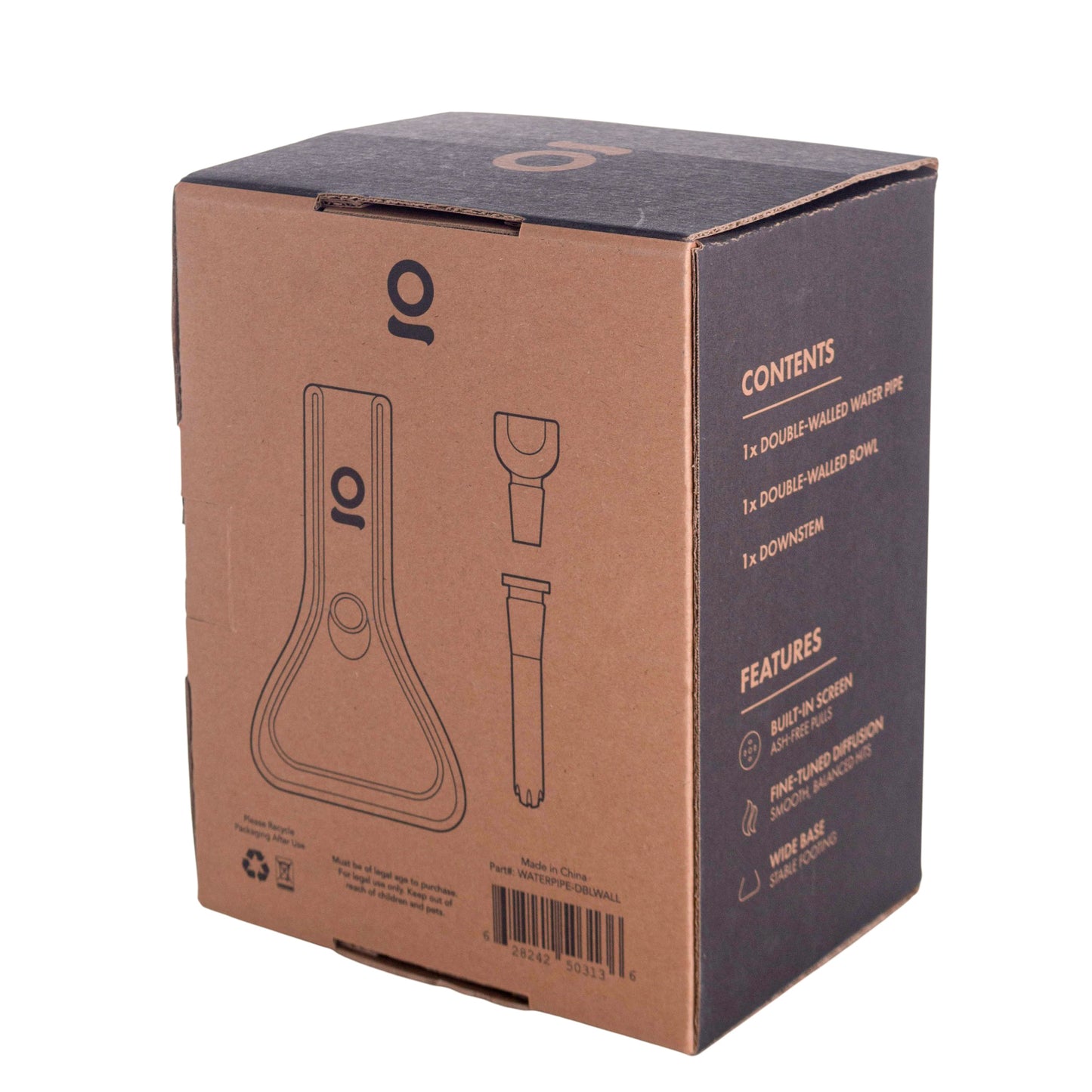 Double Glass Wall Water Pipe