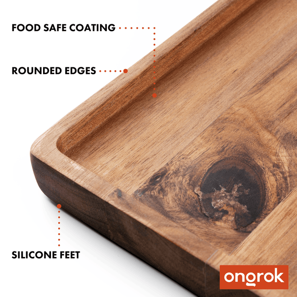 Premium Rolling Tray - Natural Hardwood,ONGROK,