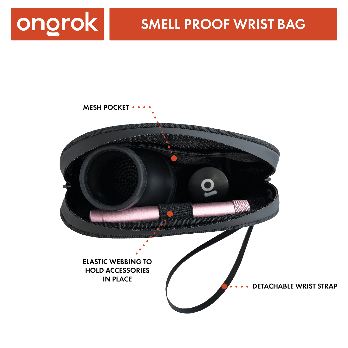 ONGROK Smell Proof Wrist Bag with Combo Lock